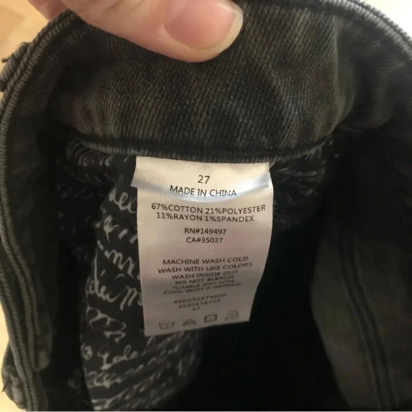 Sam Edelman The Stiletto Straight High Rise Distressed Jeans Black Size 27 NWT - Picture 8 of 12